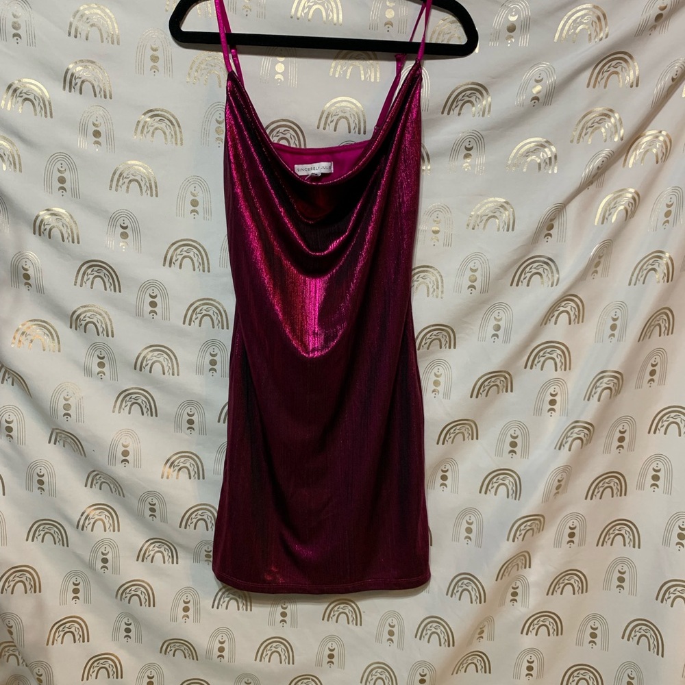 Sincerely Jules Shimmering Fuchsia Mini Dress